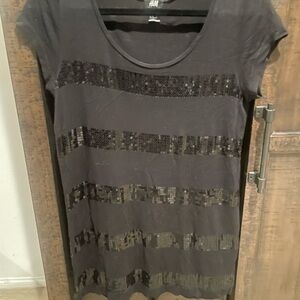 H&M Black Sequin Mini Dress